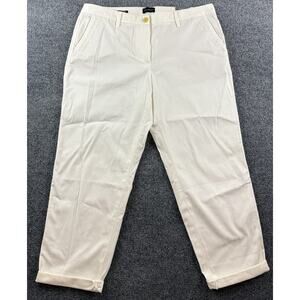 Talbots Relaxed Chino Pants Women's 12P White Ankle Length Below Waist